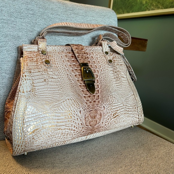 Charlie Lapson Tan Crocodile-Leather Women's Bag - Picture 4 of 12